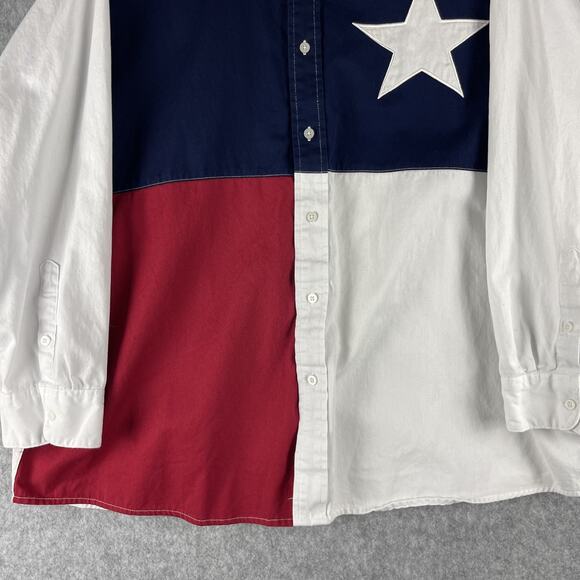 Wrangler Western Shirt Mens 3XL Button Down Texas Flag Embroidery Cowboy Rodeo - Picture 3 of 11